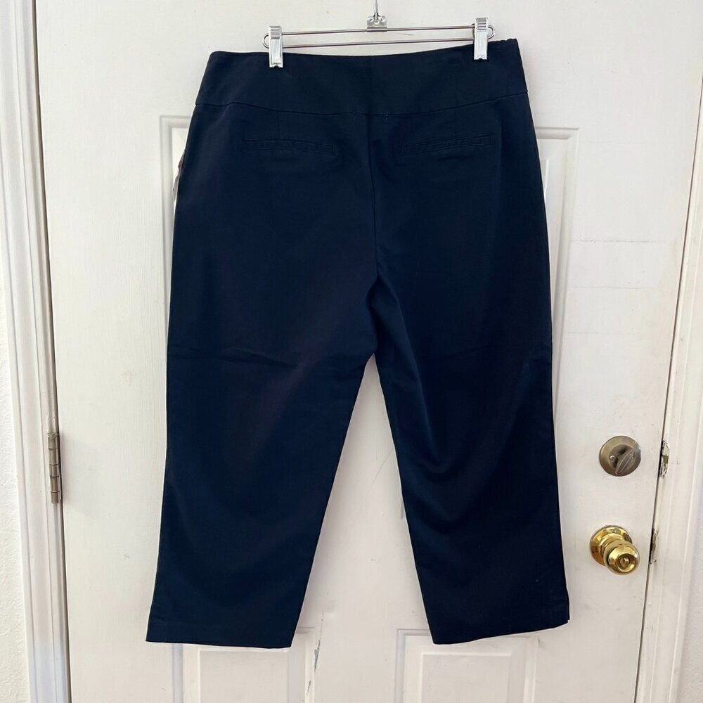 Fresh Produce Woman's Black Sophia Stretch Sophia Capri Sz Lr